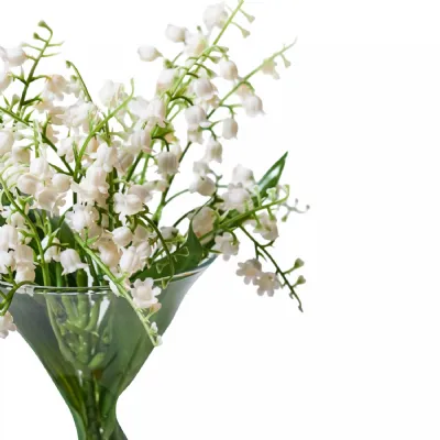 Faux Stem Lily Of The Valley White