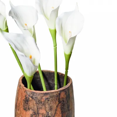 Faux Stem Calla Cream And Green
