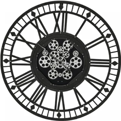 Gibbons grey skeleton 90cm moving cog clock