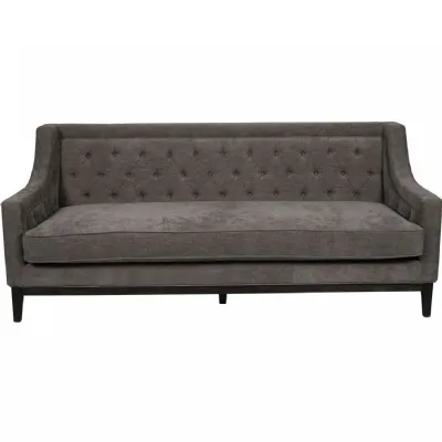 Theodore Buttoned Sofa in Warm Grey Fabric 200cm