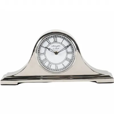 Retro Carriage Mantel Clock in Nickel Finish