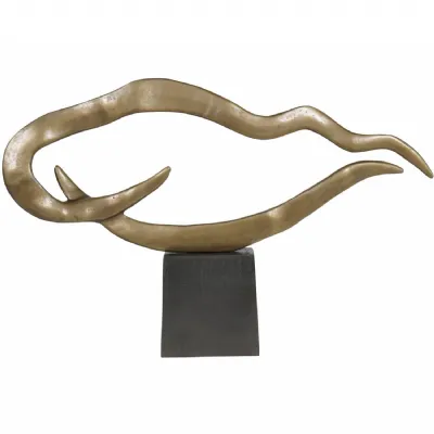Isla Small Textured Brass Aluminium Abstract Sculpture