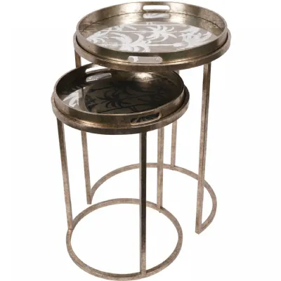Palm Tree Set Of 2 Side Tray Tables