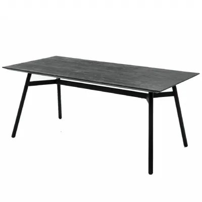 Bronks Black Acacia Fixed Dining Table 180cm