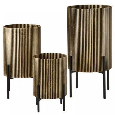 Set of 3 Corrugated Floor Planter
