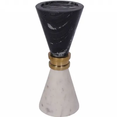 Ravello Black & White Marble Candle Holder 21cm