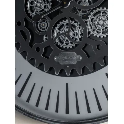 Monthly Promo Palladium Wall Clock with moving Dials Black Nickel 100cm