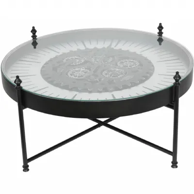 Palladium Coffee Table Wall Clock with Moving Dials
