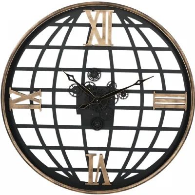 Open Wall Clock Globe and Numerals 100cm