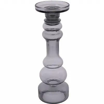 Vitrum Glass Candle Holder 35cm Grey