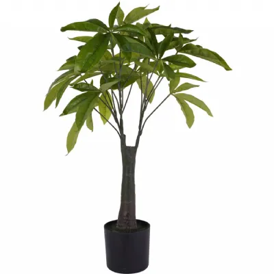 Faux Pachira Money Plant Green