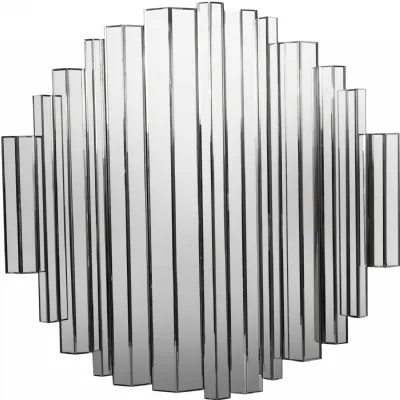 Crystalline Effect Embossed Edges Round Mirror 120cm