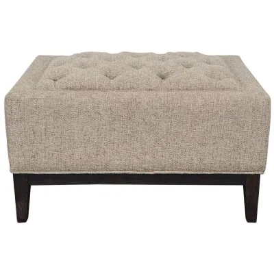 Theodore Buttoned Stool Dark Taupe