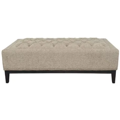 Theodore Buttoned XL Ottoman Dark Taupe