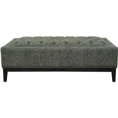 Theodore Buttoned XL Ottoman Forest Green