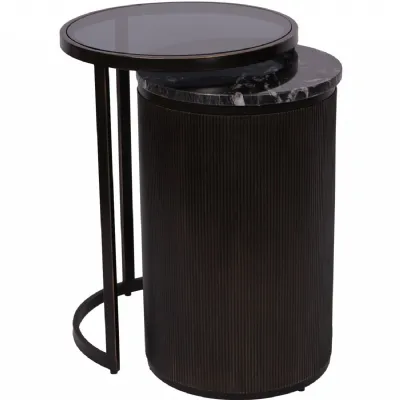 Belvedere Black Set of 2 Nesting Side Tables