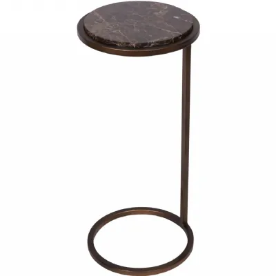 Iota Accent Table Brown Emperador Marble