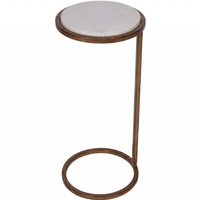 Iota Accent Table White Banswara Marble