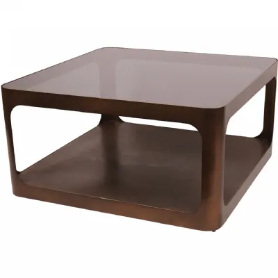 Thorpe Metal and Glass Square Coffee Table