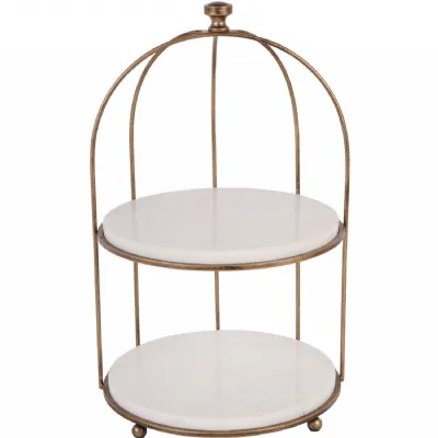 Belvedere Aged Gold Two Tiered Stand