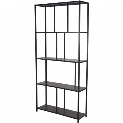 Brooks Tall Metal Shelving Unit Mottled Black