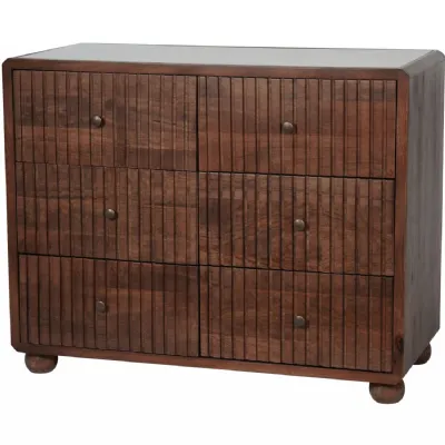Carmel Wooden 6 Drawer Chest with Marble Top