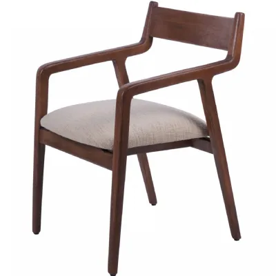 Monterey Wooden Upholstered Dining Chair in Beige
