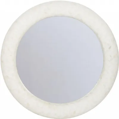 Aspen Bone Inlay Round Mirror 100cm