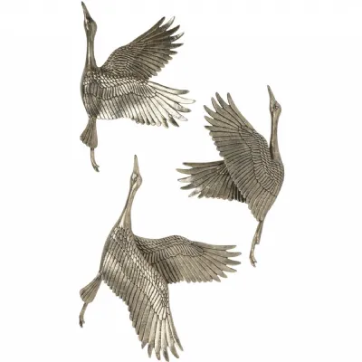 Crane Trio Cast Aluminium Wall Art