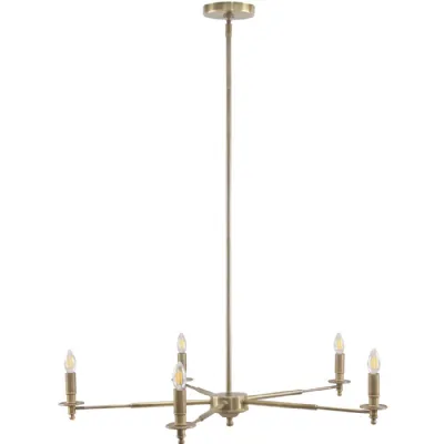 Blythe 5 Light Brass Chandelier