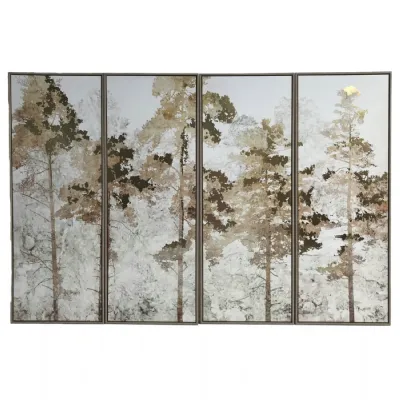 Foil Trees Framed Wall Art Set of Four