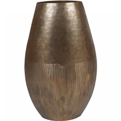 Southwold Textured Oval Antique Brass Vase 80cm