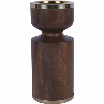 Amalfi Wooden Pillar Holder 23cm