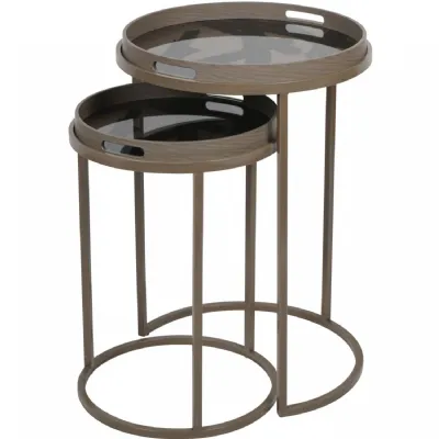 Impasto Brushstroke Set of 2 Side Tray Tables