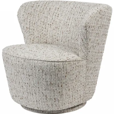 Roehampton Textured Slub Swivel Chair Natural