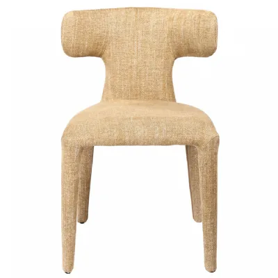 Milo Curved Back Dining Chair Wheat Beige