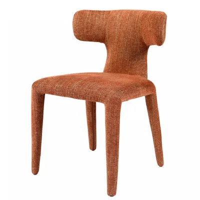 Milo Curved Back Upholstered Dining Chair Brown