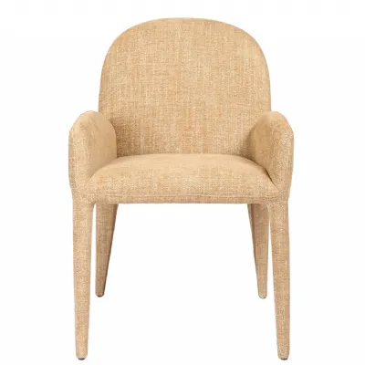 Eska Carver Upholstered Dining Chair Wheat Beige