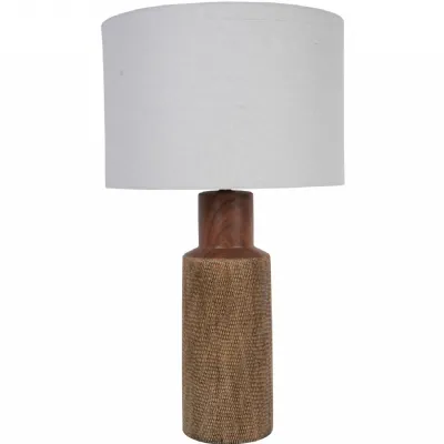 Hastings Textured Ceramic Table Lamp with Shade E27 60W
