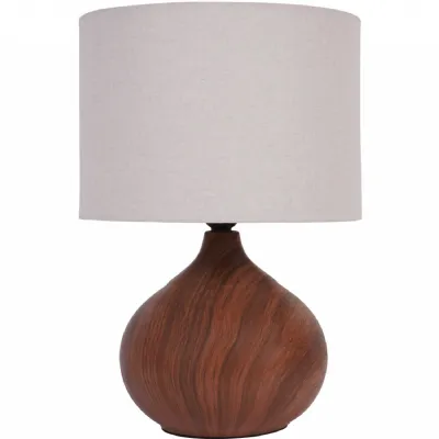 Ashford Wood Effect Ceramic Table Lamp with Shade E27 60W