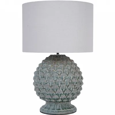Verona Glazed Ceramic Table Lamp with Shade E27 60W