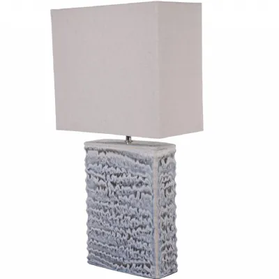 Sereno Square Ceramic Lamp Off White with Shade E27 60W