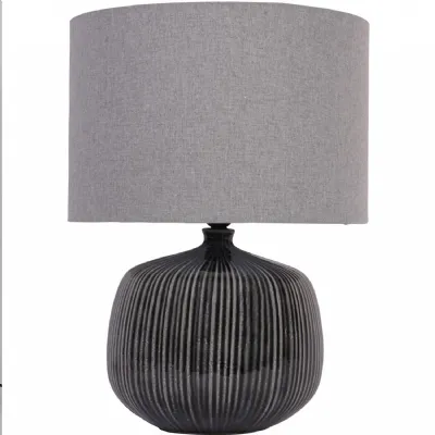 Bruno Ceramic Table Lamp Charcoal with Shade E27 60W