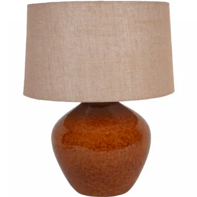 Aubrey Terracotta Ceramic Lamp With Hessian Shade Large E27 60W