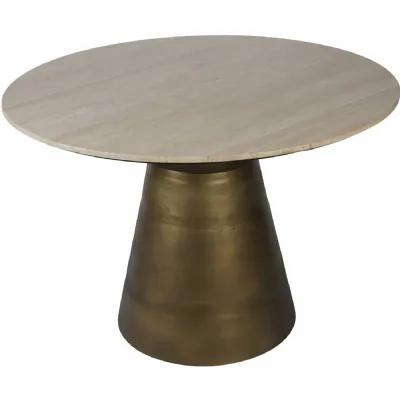 Clifton Ii Light Travertine Round Dining Table 120cm