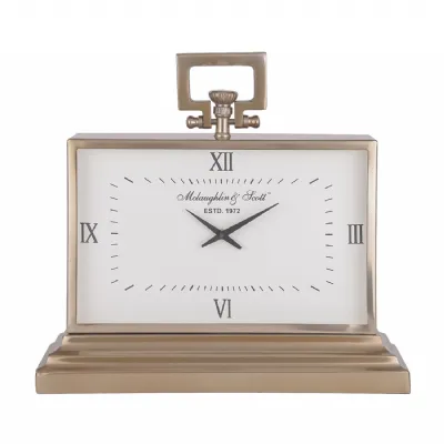 Latham Brass Rectangular Clock Small