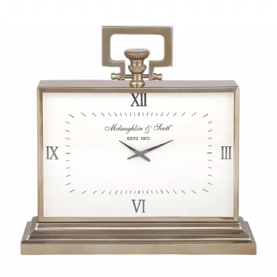 Latham Brass Rectangular Clock Large