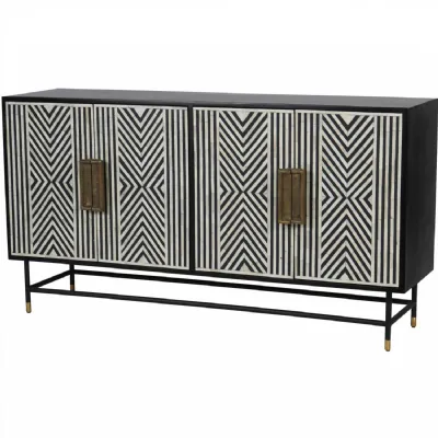 Delaney Bone Inlay Four Door Buffet Cabinet