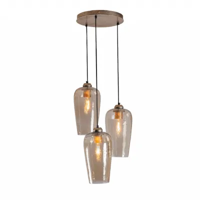 Belgrove 3 Light Drop Pendant Brown, Gold