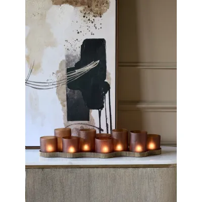 Belvedere Aged Gold 9 Light Candle Holder